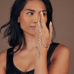 Leaf Shape Rhinestone Zircon Finger Chain