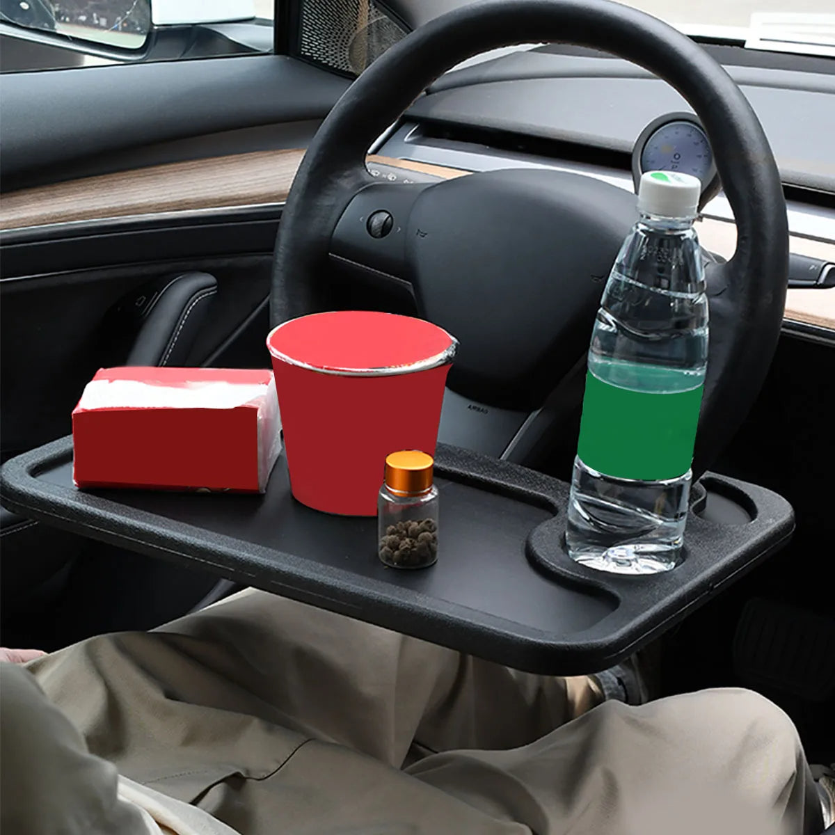 Car Steering Wheel Multi-Function Tray